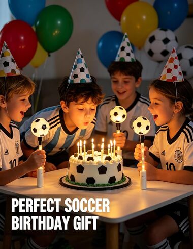 2 Pack Handheld Soccer Lights, 8.7in Mini Football LED Lantern, 15 LED 3 Modes Warm White Glow, Battery Operated Game Day Party Favors, Sports Themed Decor & Gifts for Boys Fans in Kuwait