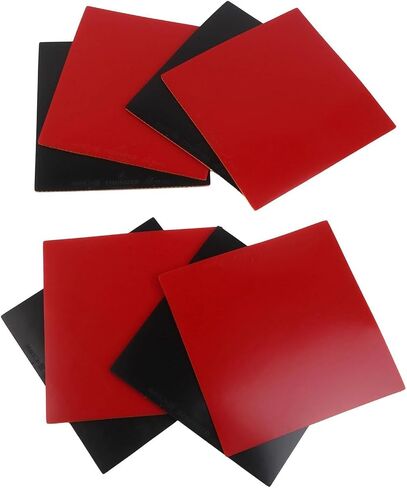8-Pack Table Tennis Rubbers With Hard Sponge For Fast Attack, 2.2mm Thick Reverse Rubber Sheets For Ping Pong, Red And Black Replacement Paddles For Spin Control And Responsive Feel in Kuwait