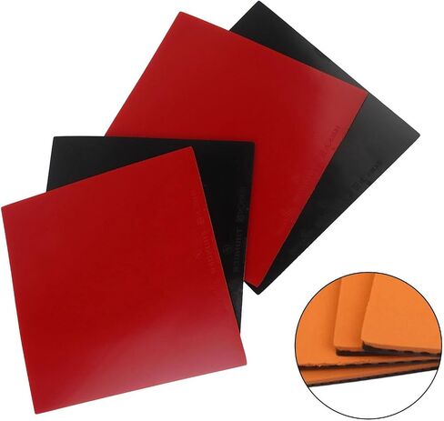 8-Pack Table Tennis Rubbers With Hard Sponge For Fast Attack, 2.2mm Thick Reverse Rubber Sheets For Ping Pong, Red And Black Replacement Paddles For Spin Control And Responsive Feel in Kuwait