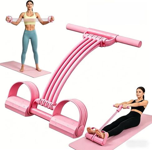 Pedal Resistance Band with Handle Durable 8-Tubes Multifunction Tension Rope Multifunctional Elastic Yoga Resistance Bands with Handles Full Body Exercise for Arms Legs Waist in Kuwait