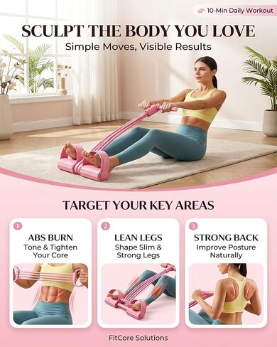 Pedal Resistance Band with Handle Durable 8-Tubes Multifunction Tension Rope Multifunctional Elastic Yoga Resistance Bands with Handles Full Body Exercise for Arms Legs Waist in Kuwait
