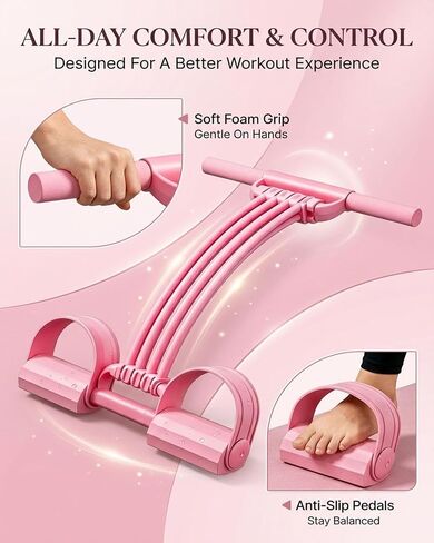 Pedal Resistance Band with Handle Durable 8-Tubes Multifunction Tension Rope Multifunctional Elastic Yoga Resistance Bands with Handles Full Body Exercise for Arms Legs Waist in Kuwait
