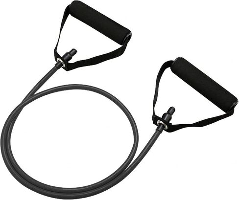 Workout Equipment, 30LB Black Elastic Bands for Exercise Soft Foam Handle Fitness Resistance Bands Stirrup Puller for Exercise Stretching Equipment for Strength Training Home Gym Yoga Muscle Toning in Kuwait