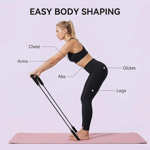 Workout Equipment, 30LB Black Elastic Bands for Exercise Soft Foam Handle Fitness Resistance Bands Stirrup Puller for Exercise Stretching Equipment for Strength Training Home Gym Yoga Muscle Toning in Kuwait