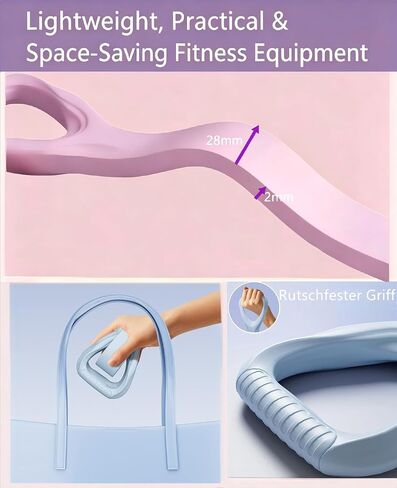Figure 8 Resistance Band with Handles, 35 lb Stretch Exercise Band for Arms, Shoulders and Full-Body Workouts, Elastic Fitness Band for Women and Men in Kuwait