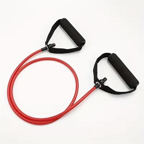 Yoga Fitness Resistance Band with 2 Handles, Red 1pcs Workout Pull Rope for Home Training, Pilates, Chest Expander and Sit-up Exercises, Portable Fitness Equipment for Daily Exercise in Kuwait