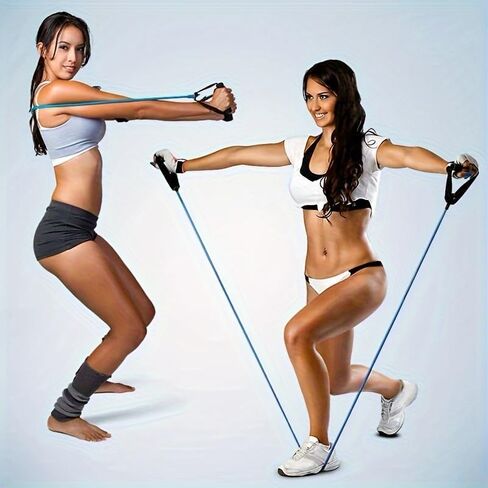 Yoga Fitness Resistance Band with 2 Handles, Red 1pcs Workout Pull Rope for Home Training, Pilates, Chest Expander and Sit-up Exercises, Portable Fitness Equipment for Daily Exercise in Kuwait