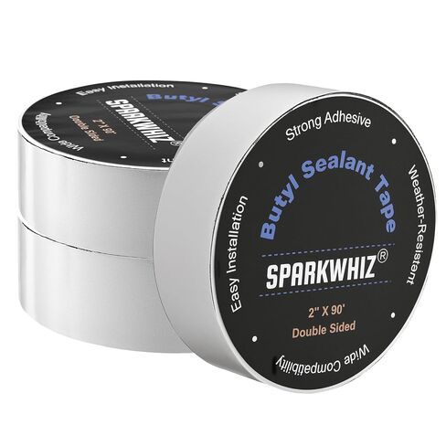 SPARKWHIZ Butyl Sealant Tape 2" X 90' Double Sided Black Vapor Barrier Butyl Tape for Wall of Crawl Space, Rv Windows, Deck Boat, Crawlspace, 3 Pack in Kuwait