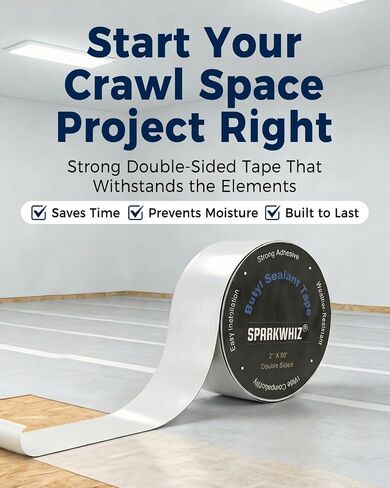 SPARKWHIZ Butyl Sealant Tape 2" X 90' Double Sided Black Vapor Barrier Butyl Tape for Wall of Crawl Space, Rv Windows, Deck Boat, Crawlspace, 3 Pack in Kuwait