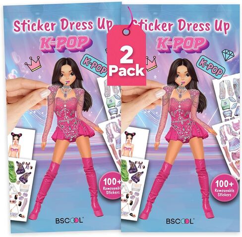 BSCOOL Sticker Dress Up | Sticker Activity Book for Kids | Learn Girls Fashion Design | with Stickers and Guides | for Kids 5 and up | Little Designer Creativity Book with Stickers and Paper Dolls in Saudi Arabia