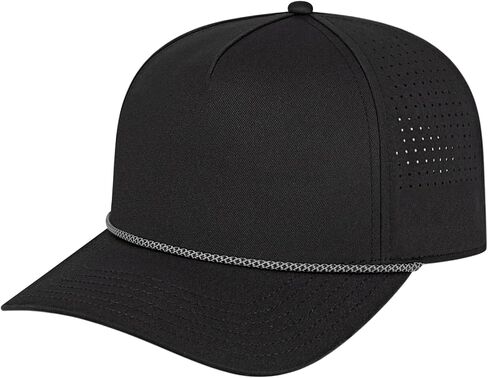 Cap America i3056 Breathable 5-Panel Summit Perforated Cap with Rope w/Quick-Dry Sweatband & Adjustable Snapback in Kuwait