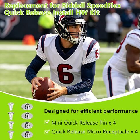 Football Helmet Release Repair Kit Replacement for Riddell Quick Release Micro Pin & Receptacle Tool,Helmet Face Mask Mounting Kit Compatible with Riddell SpeedFlex & Speed Football Helmet Parts in Kuwait
