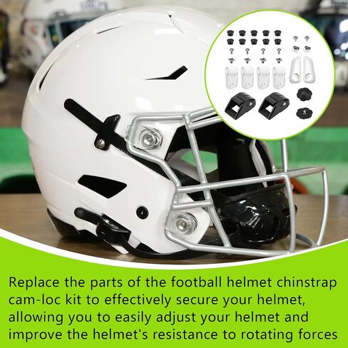 Football Helmet Repair Kit Compatible with Riddell Speedflex Helmet Replacement Parts, Keep for Youth Football Helmet Chinstrap Stabilization System to Reduce Head Injury in Kuwait