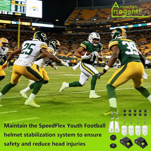 Football Helmet Repair Kit Compatible with Riddell Speedflex Helmet Replacement Parts, Keep for Youth Football Helmet Chinstrap Stabilization System to Reduce Head Injury in Kuwait