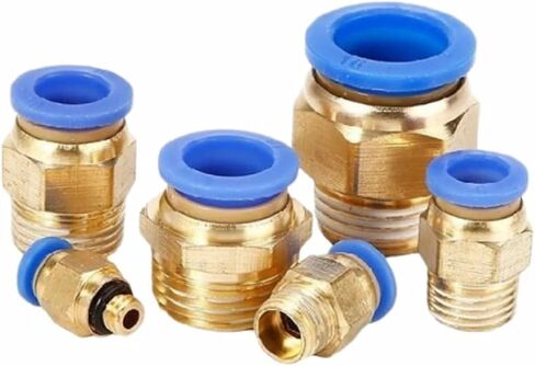 Pneumatic Air Connector Fitting PC 4/6/8/10/12mm Thread 1/8 1/4 3/8 1/2 Hose Fittings Pipe Quick Connectors 1Pcs(Pc6-01) in Kuwait