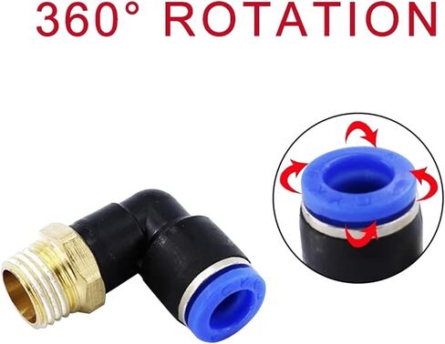 PL Elbow Pneumatic Air Connector 1/8 1/4 3/8 1/2 Inch Male Thread Tube Fitting Push In Mount OD 4 6 8 10 12mm 100Pcs(PL12-02) in Kuwait