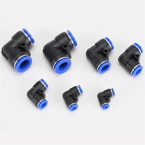 20Pcs Pneumatic Fittings PV 4 6 8 10 12MM OD L Type Flow Speed Tube Plastic Quick Degree Elbow Air Connectors(PV-6) in Kuwait