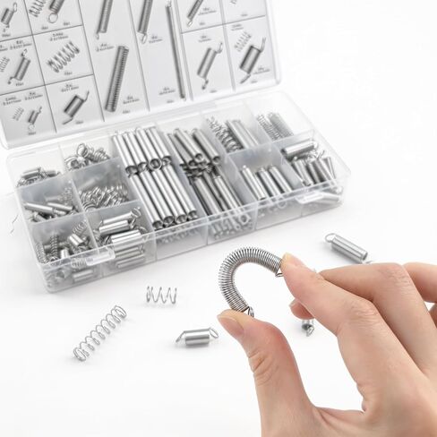 BlingKingdom 200 PCS Compression and Extension Springs Assortment, 20 Different Size Carbon Steel Strong Springs for All Types of Home Repairs and DIY Projects in Kuwait
