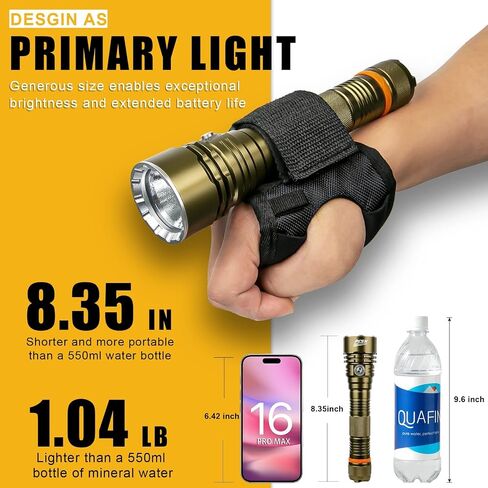 مصباح غوص غوص سكوبا - PFSN 5511 Lumens LED شعلة غوص مع حامل للمعصم، مصباح يدوي تحت الماء IPX68 مقاوم للماء، ضوء غوص قابل لإعادة الشحن أفضل للغواصين في الكهوف الغاطسة والغطس in Kuwait