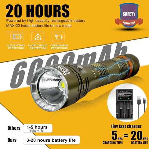 مصباح غوص غوص سكوبا - PFSN 5511 Lumens LED شعلة غوص مع حامل للمعصم، مصباح يدوي تحت الماء IPX68 مقاوم للماء، ضوء غوص قابل لإعادة الشحن أفضل للغواصين في الكهوف الغاطسة والغطس in Kuwait