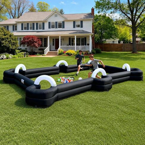 Inflatable Soccer Billiard Ball Inflatable Pool Table Games, Giant Soccer Pool Pitch Billiards, Football Billiard Ball with Blower & Balls for Backyard Outdoor/Commercial Sports Game in Kuwait