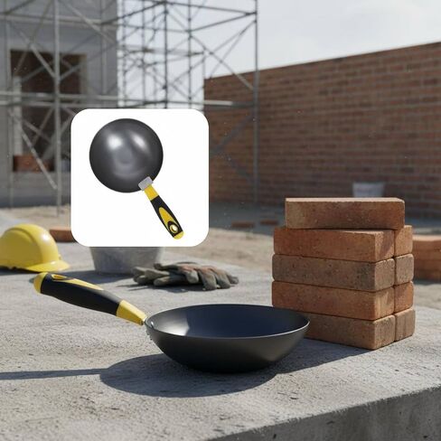 البناء الاسمنت هاون خلط مغرفة الجص مزج ملعقة أداة تركيب البلاط الفولاذ المقاوم للصدأ شكل طبق عميق مناسبة للبناء اليدوي العمل، 160، 1541T مقبض الخشب in Saudi Arabia