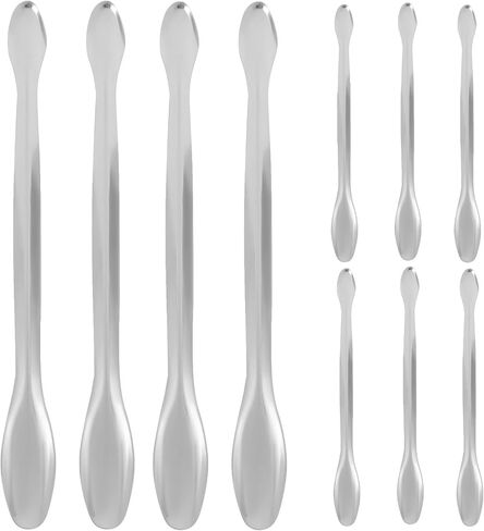 Outanaya 10pcs Stainless Steel Laboratory Spoons for Sampling and Experiment Use, Thickened Single and Double Headed Spoons Designed to Fetch Trace Amounts of Samples and Scrape Sticky in Kuwait
