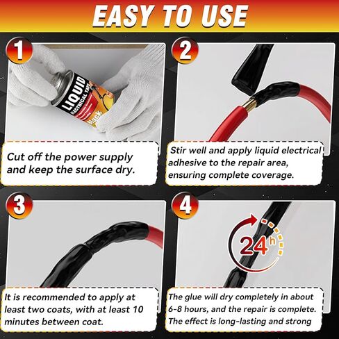 Liquid Electrical Tape, 125ML Waterproof Black Insulating Glue for Wires, Cables, Plugs, Circuit Boards, Automotive, Marine Applications, Quick Dry, Replaces Traditional Insulation Tape, Wire Glue in Kuwait