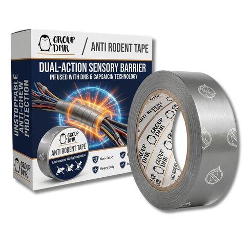 Rodent Anti-Chew Deterrent Tape – DNB & Capsaicin Infused Heavy Duty Wire Protection for Automotive, RV, Marine – World’s Bitterest Compound Professional Grade Barrier for Engine Wiring – 1in x 66ft in Kuwait