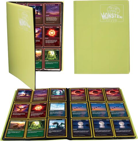 Monster Binder- 9 Pocket Side Loading Trading Card Album - Matte Green - Holds 360 Standard Size TCGs - Compatible with Yugioh, Magic The Gathering, Pokémon and Sports Cards - Safe and Secure Storage in Saudi Arabia