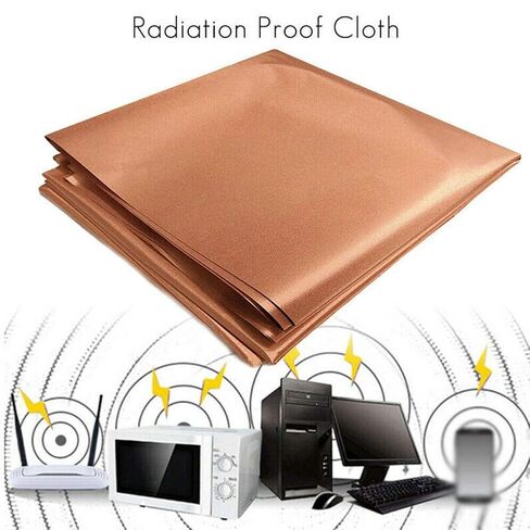 ‌1×1.1M Copper Conductive Shielding Fabric, RF Blocking for Cell/WiFi/GPS, EMI Radiation Reduction, Anti-Static, Data Theft Protection for Credit Cards‌(Color:Gold) in Kuwait