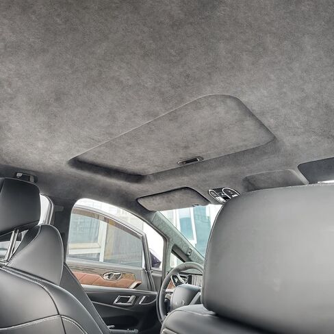 Suede Auto Headliner Fabric 120" L × 60" W with Foam Backing - Dark Gray Car Ceiling Material, Wrinkle-Free Tube Packaging for Truck, SUV, RV Roof Replacement & DIY Home Repair in Kuwait