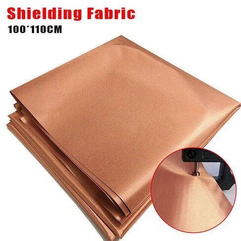 ‌1×1.1M Copper Conductive Shielding Fabric, RF Blocking for Cell/WiFi/GPS, EMI Radiation Reduction, Anti-Static, Data Theft Protection for Credit Cards‌(Color:Gold) in Kuwait