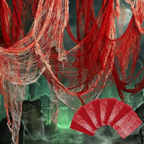 Sfcddtlg 500 x 40 Inch Halloween Dark Green Spooky Cloth, Fine Mesh Creepy Gauze Fabric Hanging Netting, Large Size Creepy Cloth Halloween Decoration for Indoor Wall Porch Haunted House in Kuwait