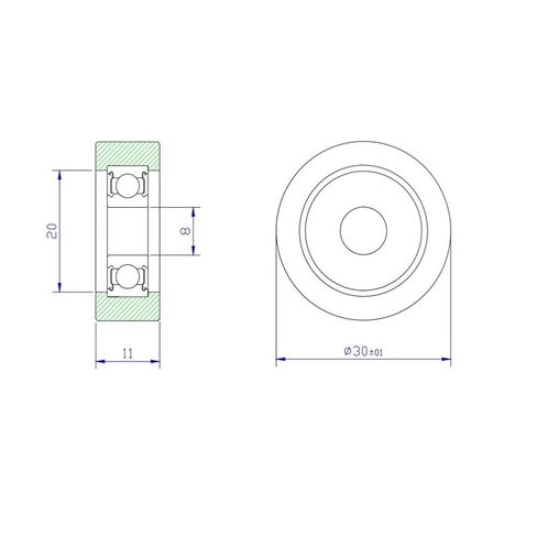 Power Transmission Products 608 ZZ Ball Bearing Covered with POM Plastic 8x30x11mm 608 Z 2Z Plastic Pulley Bearings Ball Bearings in Kuwait