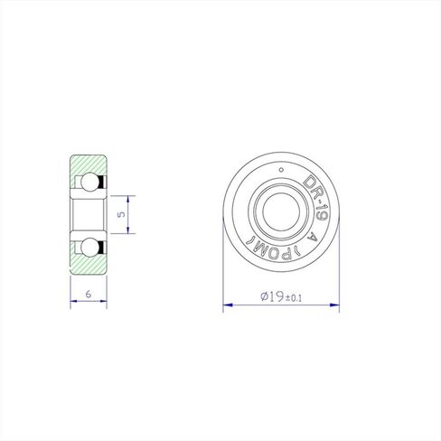 Power Transmission Products DR19K5-6 Screw Pulley Bearing 5x19x6mm Doors and Windows Roller Mute Wheel POM 635 ID=5 Plastic Covered Bearings Ball Bearings in Kuwait