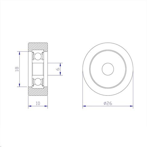 منتجات نقل الطاقة 626 ZZ كروي مغطى ببلاستيك POM 6x26x10mm محامل البكرة البلاستيكية 626 Z 2Z الكرات in Kuwait