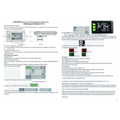 Electric Bikes LCD Display Screen, 24V 36V 48V 60V E Scooter Display Meter Control Panel Electric Scooter Panel Screen Speedometer 22.5mm/0.89in in Kuwait