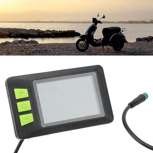 Electric Bikes LCD Display Screen, 24V 36V 48V 60V E Scooter Display Meter Control Panel Electric Scooter Panel Screen Speedometer 22.5mm/0.89in in Kuwait
