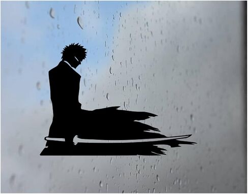 ملصق من الفينيل بتصميم صورة ظلية لشخصية Anime Warrior لخوذة الكمبيوتر المحمول لنافذة السيارة والشاحنة in Kuwait