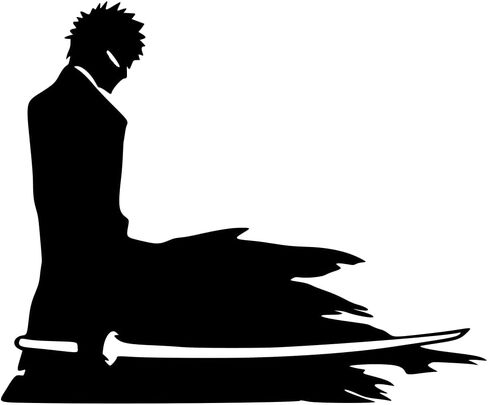 ملصق من الفينيل بتصميم صورة ظلية لشخصية Anime Warrior لخوذة الكمبيوتر المحمول لنافذة السيارة والشاحنة in Kuwait