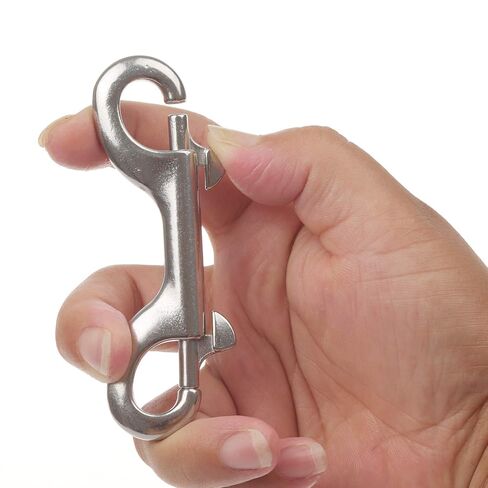 2 Pack 3-1/2 Inch Double Ended Snap Hooks - 316 Stainless Steel Double Ended Scuba Diving Clips, 110lbs Capacity Snap Hooks Double Sided Clips for Dog Leash & Horse Feed Buckets in Kuwait