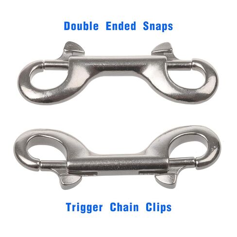 2 Pack 3-1/2 Inch Double Ended Snap Hooks - 316 Stainless Steel Double Ended Scuba Diving Clips, 110lbs Capacity Snap Hooks Double Sided Clips for Dog Leash & Horse Feed Buckets in Kuwait