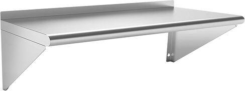 Commercial Stainless Steel Shelf 12 x 36", Wall Mounted Food Service Storage Rack Shelves, Heavy Duty 270 lb Metal Shelf for Kitchen, Restaurant, Food Truck, Garage, Laundry Room in Kuwait