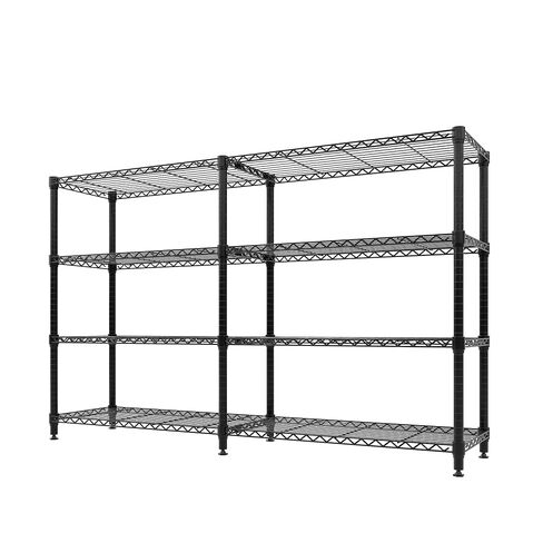 PeakPursuit Heavy Duty 4-Tier Metal Storage Shelving Unit, 59" Wide | Adjustable Shelf Organizer, 1060 lbs Capacity, L-Shape or Straight Setup, For Garage, Pantry, Kitchen, Commercial Use in Kuwait