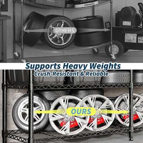 PeakPursuit Heavy Duty 4-Tier Metal Storage Shelving Unit, 59" Wide | Adjustable Shelf Organizer, 1060 lbs Capacity, L-Shape or Straight Setup, For Garage, Pantry, Kitchen, Commercial Use in Kuwait