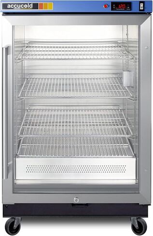 Summit Appliance PTHC65G Single Chamber Passive Heating Blanket Warmer with Glass Door, Stainless Steel Interior, Digital Thermostat, Silent Operation, Stainless Steel Cabinet and Lock in Kuwait