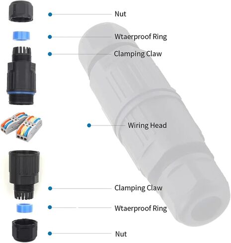 IP68 Waterproof Cable Connector Quick Connection 2 in Out 2/3 Pin Electrical Terminal Adapter Wire(KVF2002-2P) in Kuwait