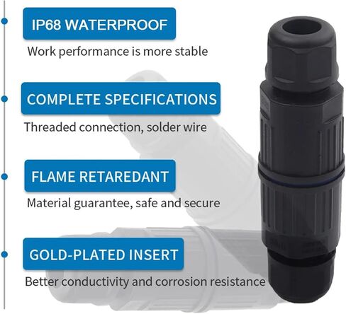 IP68 Waterproof Cable Connector Quick Connection 2 in Out 2/3 Pin Electrical Terminal Adapter Wire(KVF2002-2P) in Kuwait