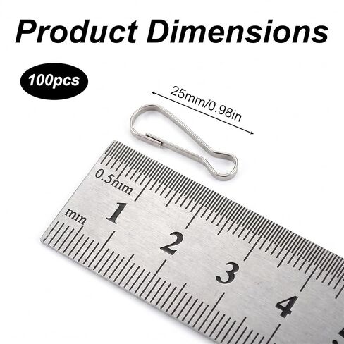 Small Metal Spring Snap Hooks 100 Pcs Spring Lanyard Clips 1 Inch Snap Clip Hook for Keychains, ID Holders, Plant Hanger, Flagpole Hooks (25mm) in Kuwait